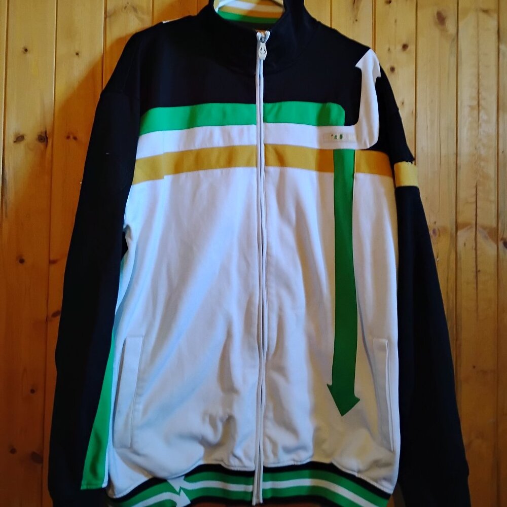 Men's White Vintage XL Ecko Unlimited Track Jacket Overcome Overturn Y2K